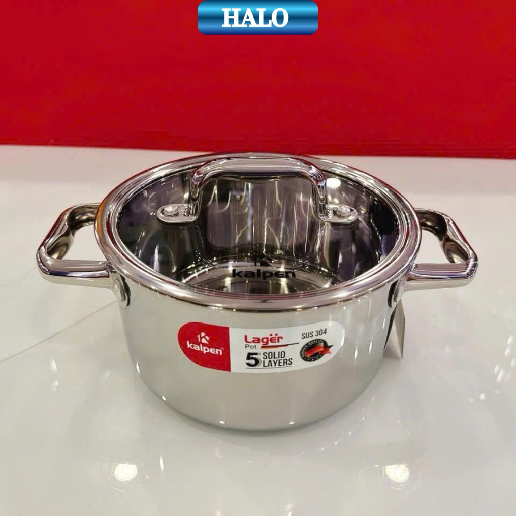 Nồi Inox 304 Đáy liền khối Kalpen Lager LP18/LP20 Cao Cấp Chất Lượng Đức Sang Trọng Bền Bỉ - Halo