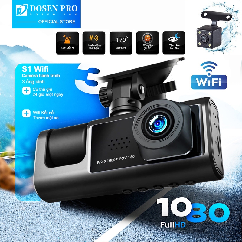 Dosen Pro Camera hành trình Wifi 3 mắt