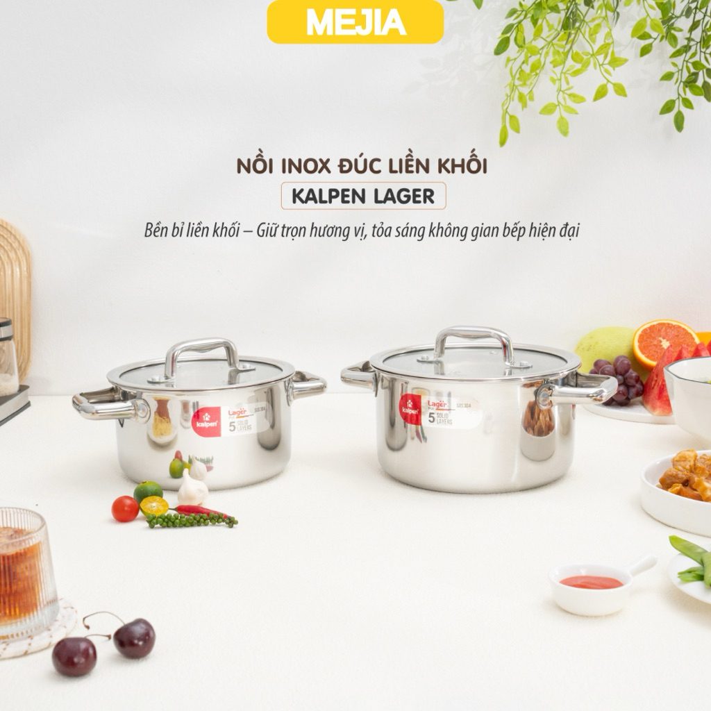 Nồi Inox 304 Đáy liền khối Kalpen Lager LP18/LP20 Cao Cấp Chất Lượng Đức Sang Trọng Bền Bỉ - Mejia