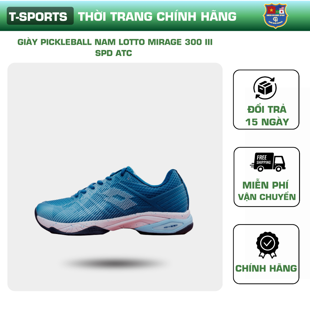 GIÀY PICKLEBALL NAM LOTTO MIRAGE 300 III SPD ATC Thiết Kế Thể Thao, Chắc Chân