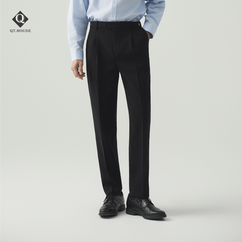 [Bản vải đẹp] Quần Tây Nam Hàn Quốc QTHOUSE Quần Âu Nam Có Đai Chỉnh Eo Sidetab Lưng cao Dáng Baggy 