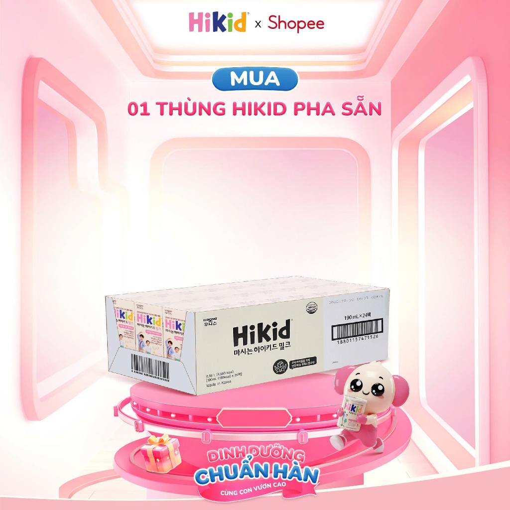 Sữa Hikid Pha Sẵn Hộp 190ml - Sữa Hikid Pha Sẵn Tăng Chiều Cao Cho Bé Xuất Xứ Hàn Quốc
