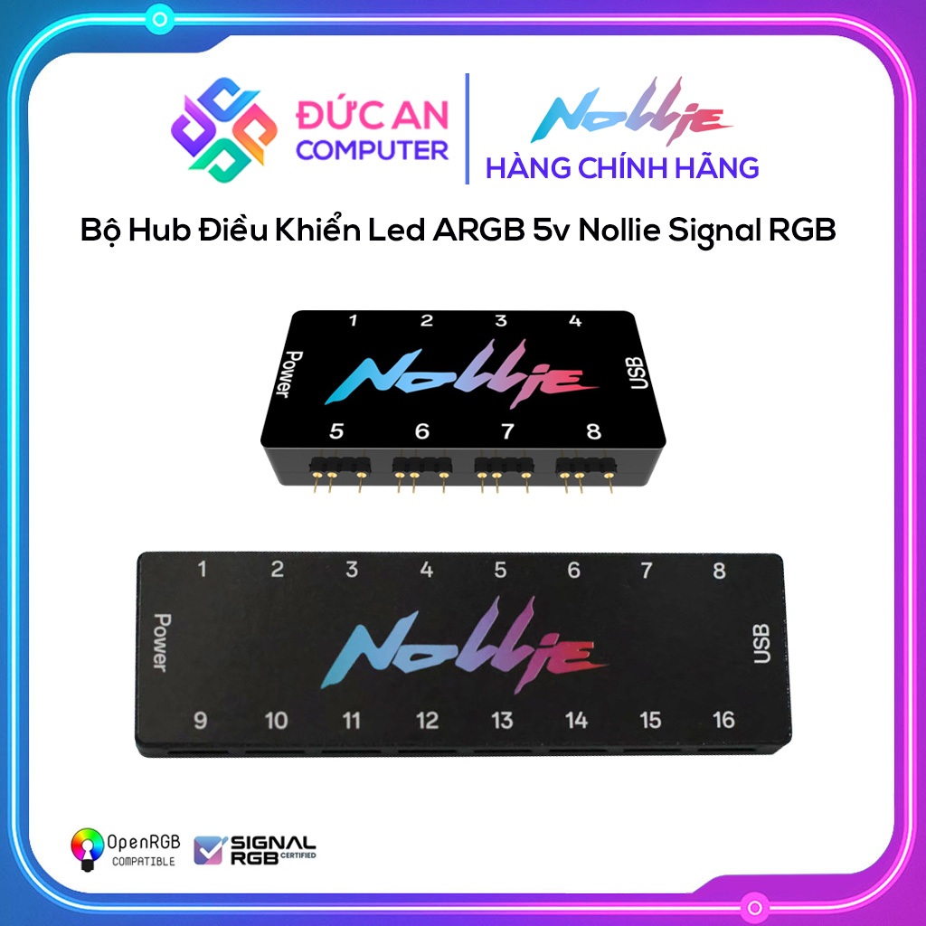 Bộ Hub Điều Khiển Led ARGB 5v Nollie Signal RGB - 8 Cổng / 16 Cổng