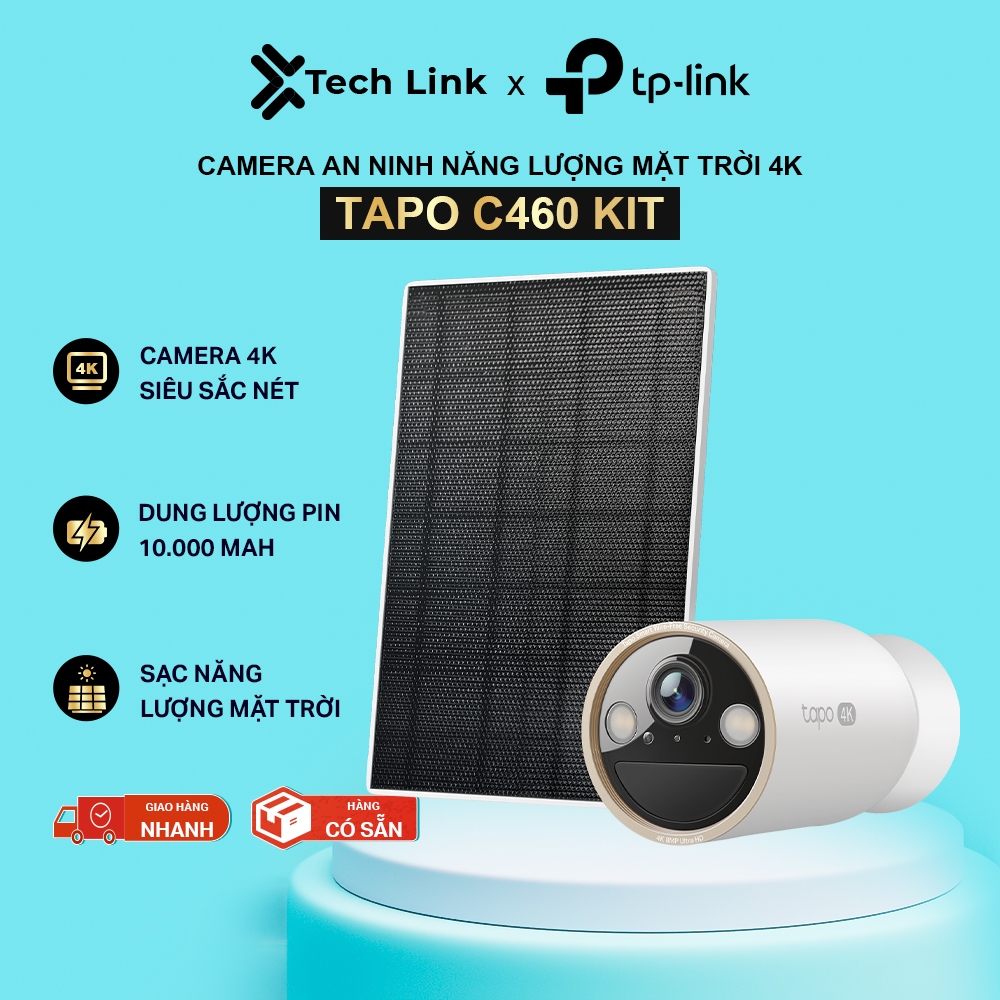 Camera An Ninh TP-Link Tapo C460 / C460 KIT | Chuẩn 4K Ultra HD, Pin + Năng Lượng Mặt Trời Cho Phân 