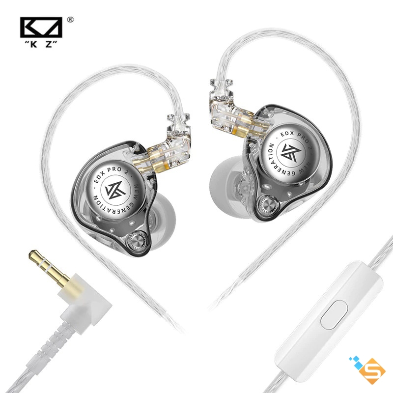 Tai nghe nhét tai KZ EDX Pro 2 10mm Mạch từ tính kép 2Pin Cáp âm trầm HIFI Tai nghe khử tiếng ồn