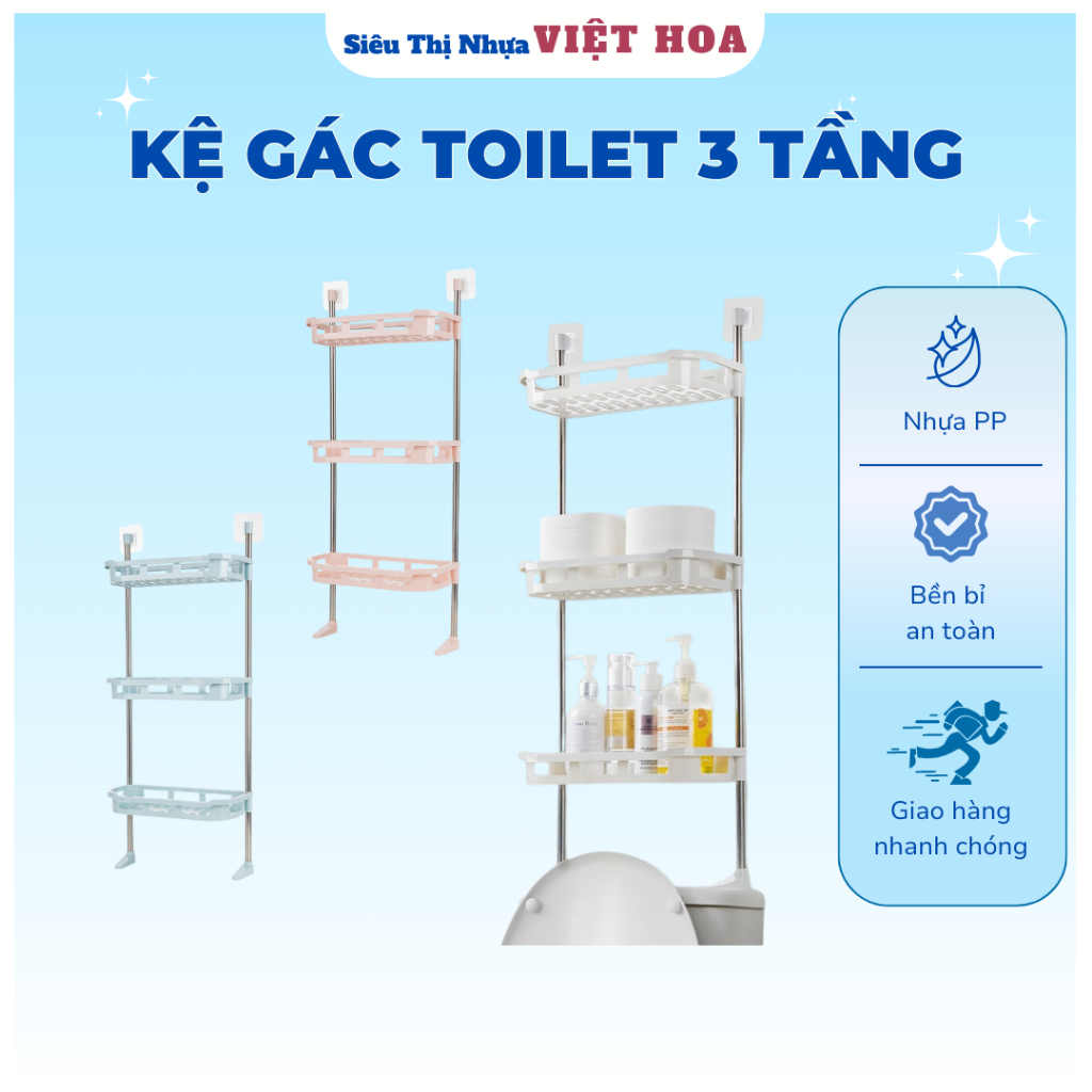 Kệ Để Đồ Nhà Vệ Sinh, Kệ Gác Bồn Cầu, Kệ Để Đồ Toilet, Kệ Gác Toilet 3T 5581 Việt Nhật