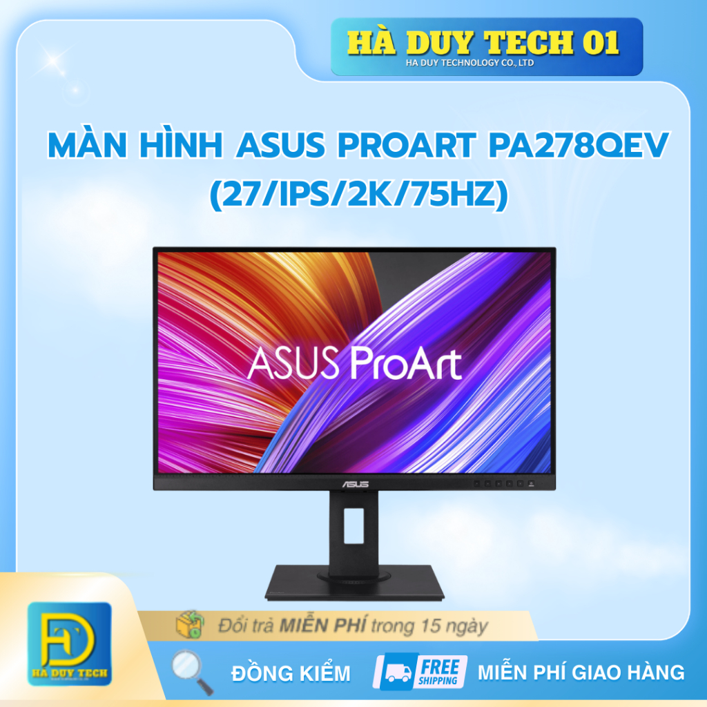 Màn Hình ASUS PROART PA278QEV (27/IPS/2K/75Hz) - Cam Kết Chính Hãng - BH 36T - Hà Duy Tech