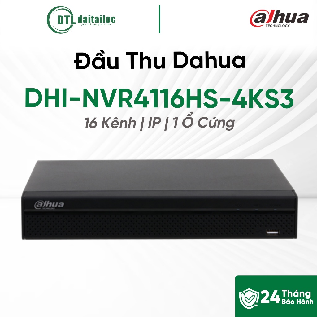 Đầu Thu Dahua DHI-NVR4116HS-4KS3 (16 Kênh/ IP/1 Ổ Cứng) | Chính Hãng | Bảo Hành 24 Tháng
