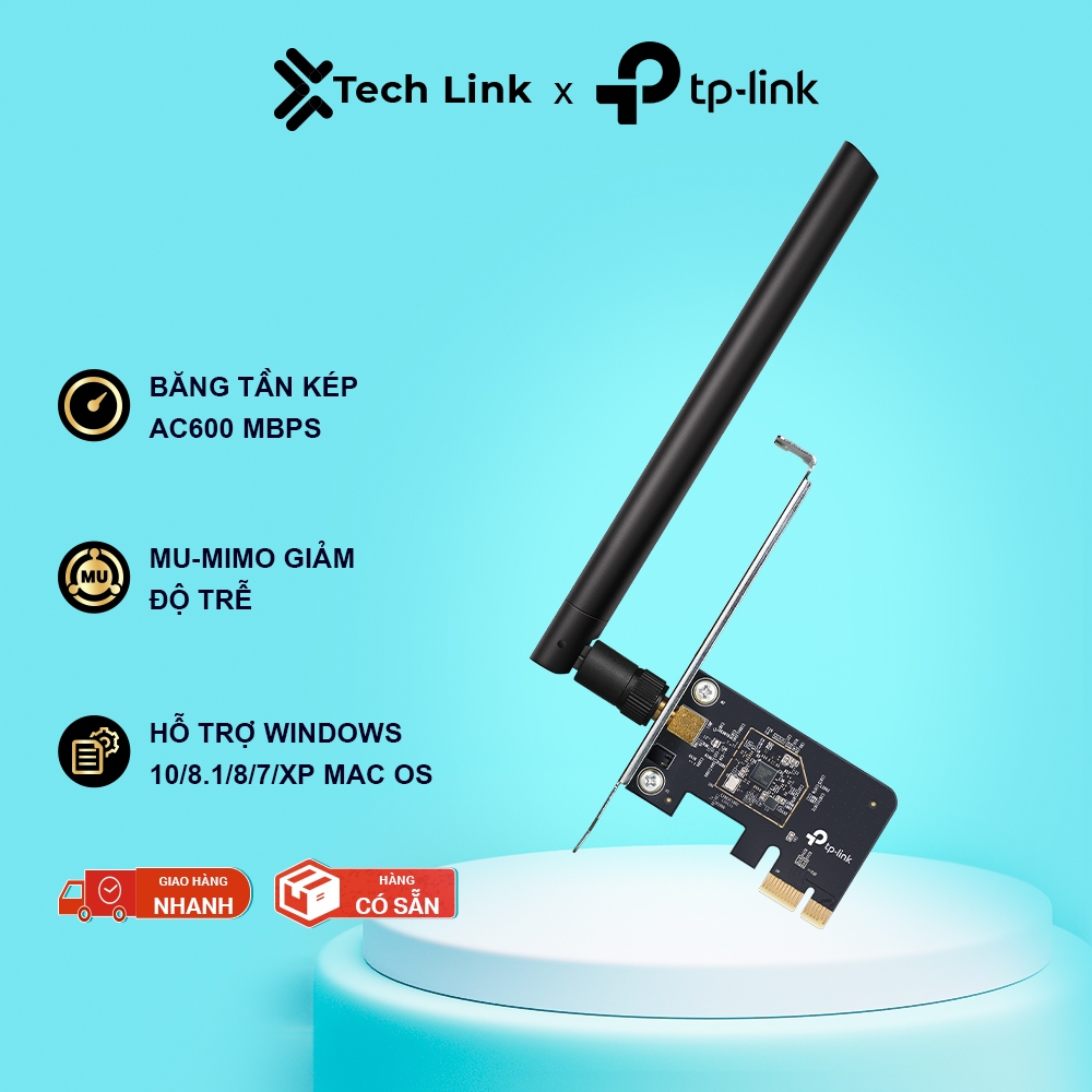 Bộ Chuyển Đổi Wifi TP-Link Archer T2E PCIe Băng Tần Kép AC600