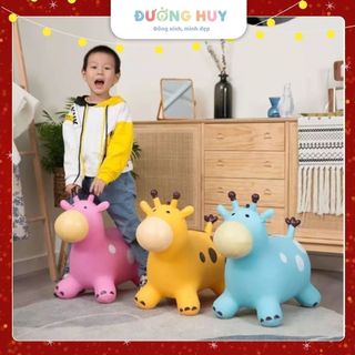 Thú Nhún Cho Bé Hình Bò Sữa LOẠI 1 Cực Dày - Có Nhạc Vui Nhộn, Nhựa PVC Cao Cấp An Toàn, Vận Động Tăng Cường Thể Chất
