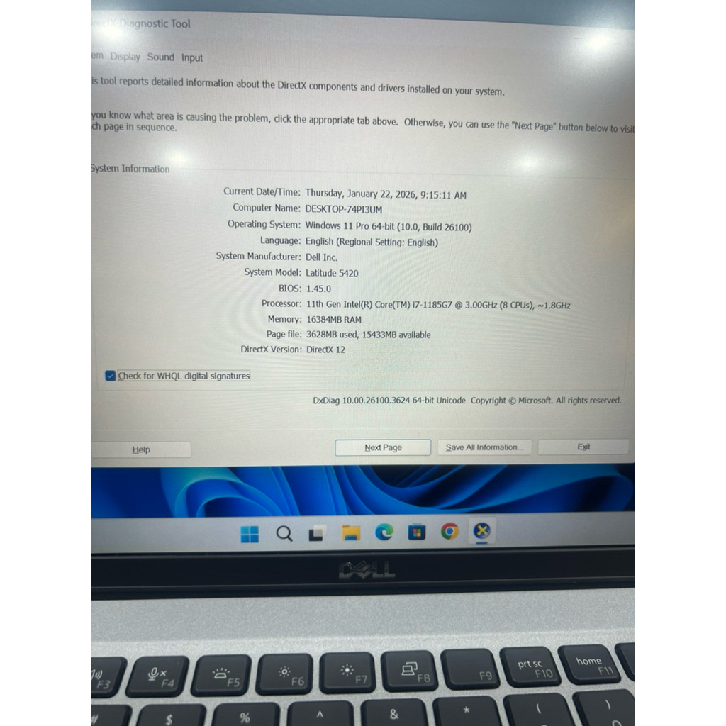 LAPTOP DELL LATITUDE 5420 ĐỜI CAO CPU CORE I7-1185G7 RAM 16GB SSD256GB MÀN HÌNH 14 INCH FULL HD