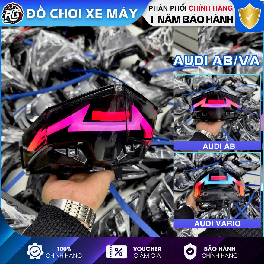 Cụm Audi Hậu AB/Vario 2020-2025, Đèn Led Hậu  Audi Full Jack Cắm, Chỉnh Màu Qua App