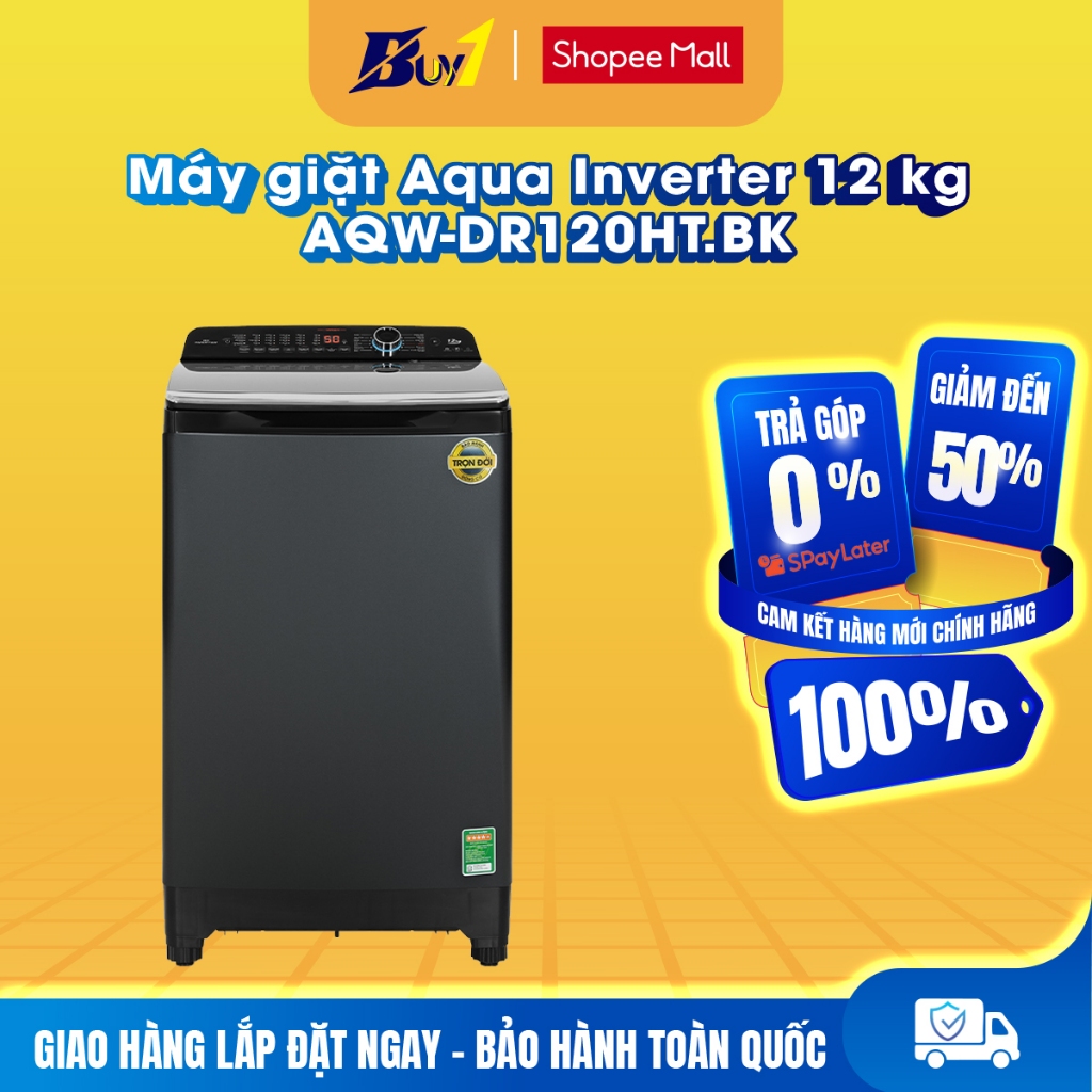 AQW-DR120HT.BK - Máy giặt Aqua Inverter 12 kg AQW-DR120HT BK - Hàng chính hãng