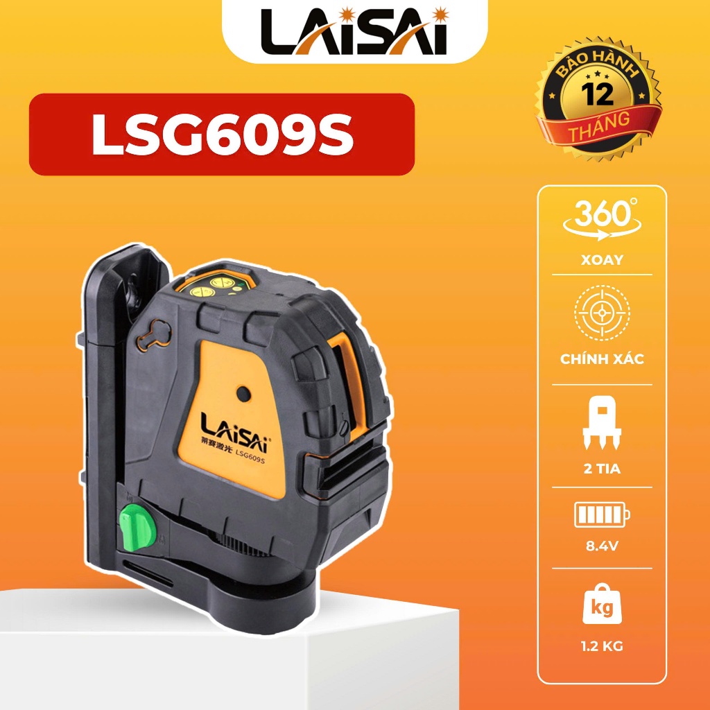 Máy Cân Bằng LASER LSG-609S Treo Tường LAiSAi 2 Tia Xanh Siêu Sáng - Máy Laser Cân Bằng Chính Hãng