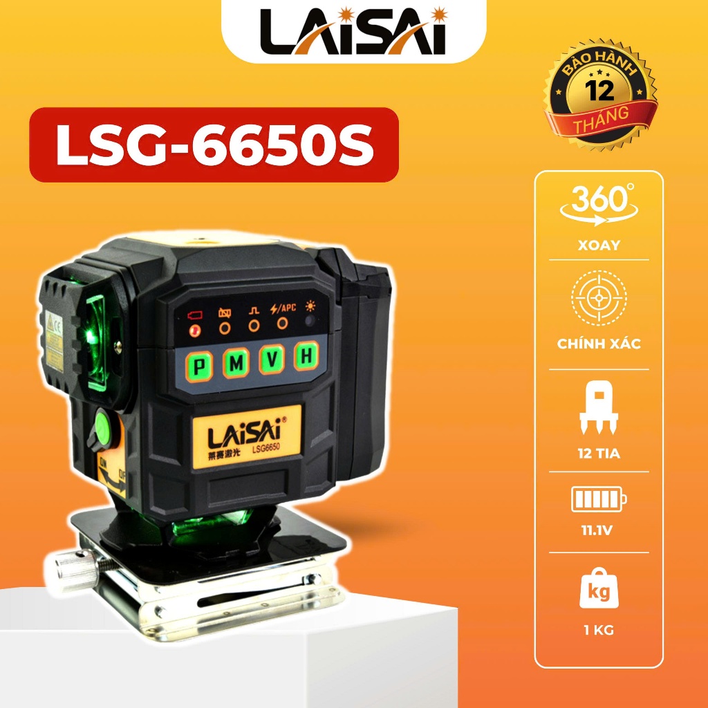 Máy Laser Cân Bằng 12 Tia Xanh LAiSAi LSG-6650S Chính Hãng, Máy Bắn Cos Laser Cao Cấp Chính Hãng
