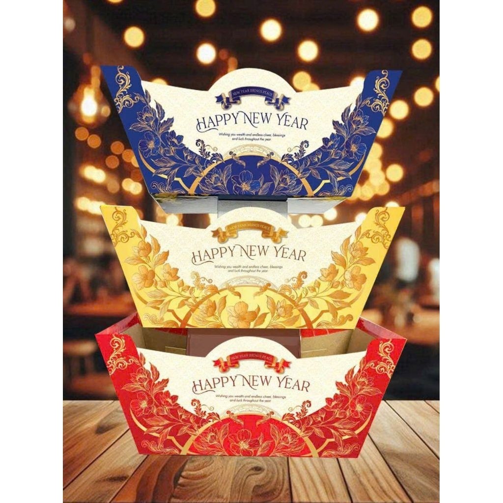 Set 5 khay thuyền xuân an nhiên + màng co giỏ, khay thuyền tết ,giỏ đựng quà tết, giỏ quà