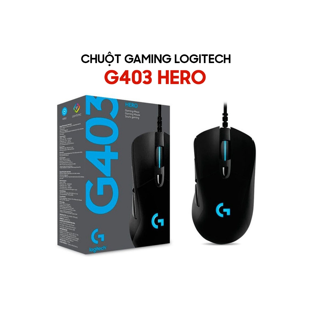 Chuột Gaming Logitech G403 Hero RGB Công Thái Học