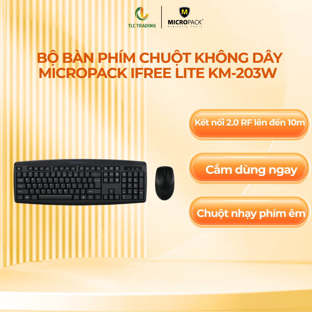 Bộ bàn phím chuột không dây MicroPack iFREE LITE KM-203W