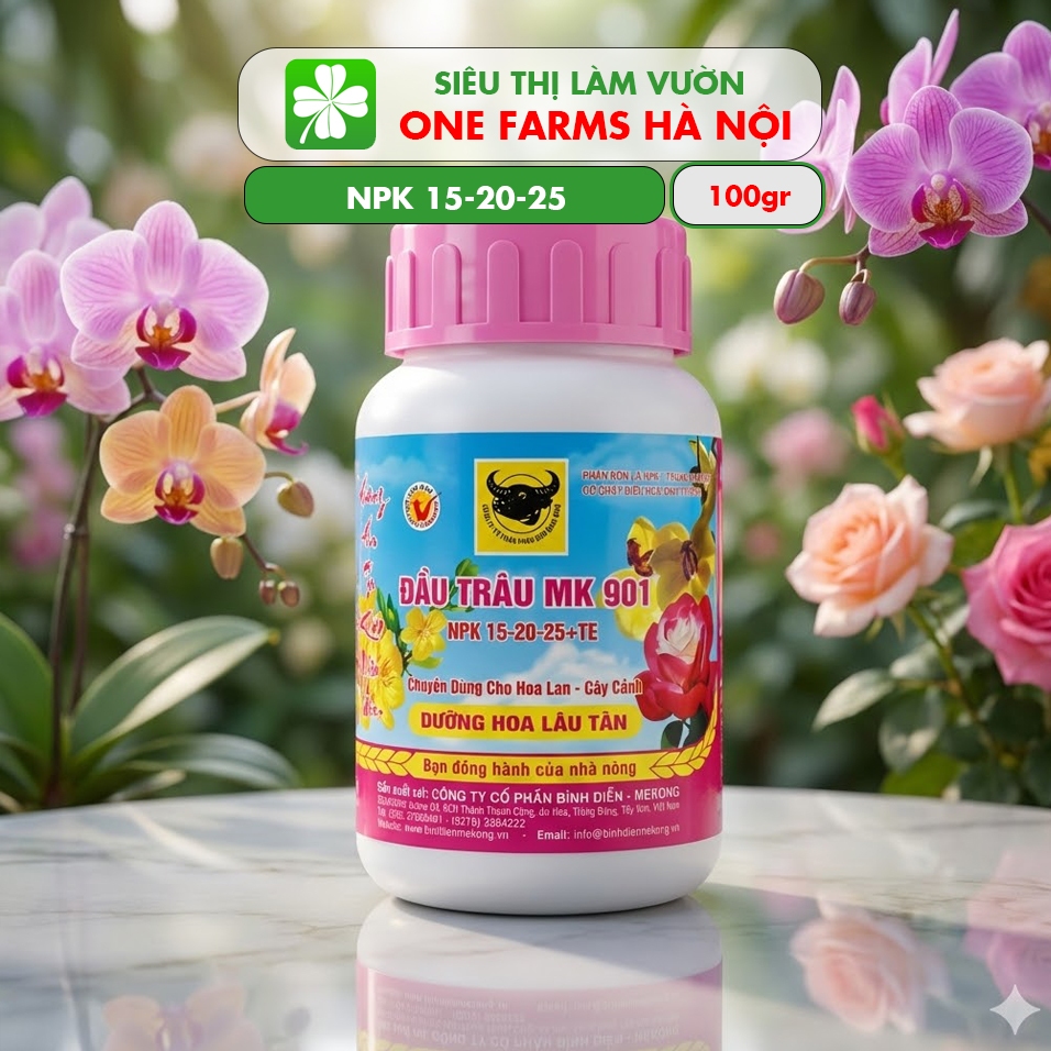 Phân bón đầu trâu NPK 15-20-25 chuyên dùng cho Hoa Lan – Cây Cảnh , Dưỡng Hoa Lâu Tàn