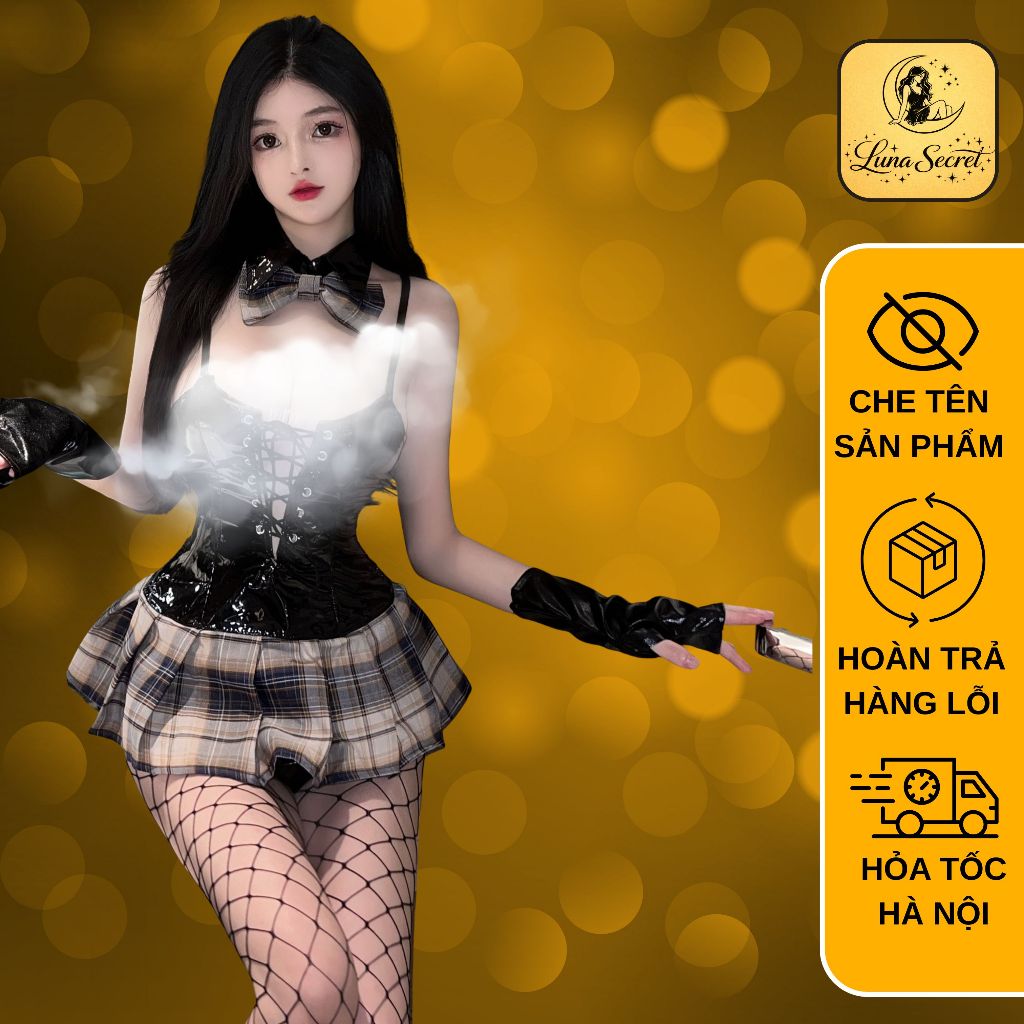Cosplay Cô Gái Thỏ Sexy Quyến Rũ DN38 Bộ ngủ Cosplay thỏ gợi cảm, Đồ ngủ da cosplay nữ thỏ quyến rũ 