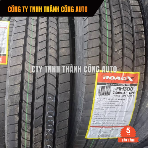 [BỘ] Lốp 700R16 ROADX RH300 14PR xuôi - Lốp xe tải bố thép 7.00R16 siêu bền êm gồm ruột yếm