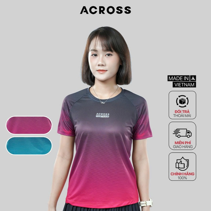 Áo thun Tshirt thể thao nữ The Hill co giãn, nhanh  khô, thấm hút nhanh - Across Vietnam.