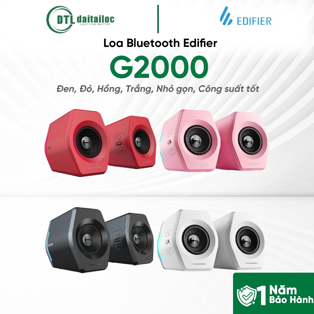 Loa Bluetooth Edifier G2000 Đen, Đỏ, Hồng, Trắng, Nhỏ gọn, Công suất tốt | Chính Hãng | Bảo Hành