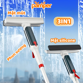 Cây Lau Gạt Kính 2 Mặt Kết Hợp Phun Sương PAMPER Đánh Bay Vết Bẩn Trên Kính, Gương, Cửa Sổ, Ô Tô