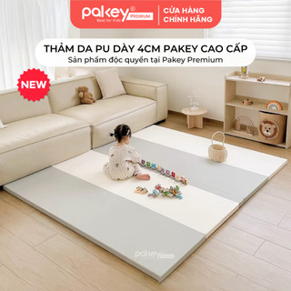 [Mẫu mới] Thảm Da Pu Pakey Cao Cấp Dày 4cm Cho Bé Tập Bò Tập Đi, Thảm Trải Sàn Chống Thấm Nước Êm Ái