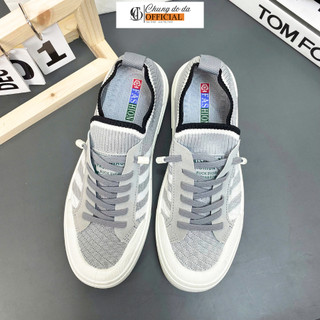 Giày Thể Thao Nam Cá Sấu Vải Dệt Kim Co Giãn 4 Chiều Thoáng Khí, Giày Nam Sneaker Đế Cao Su Đúc Êm Chân Đi Học Đi Làm