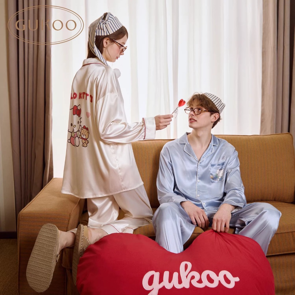 Pijama Couple Lazy Basic chất liệu lụa mềm mịn cao cấp họa tiết style Hàn Unisex có Bigsize