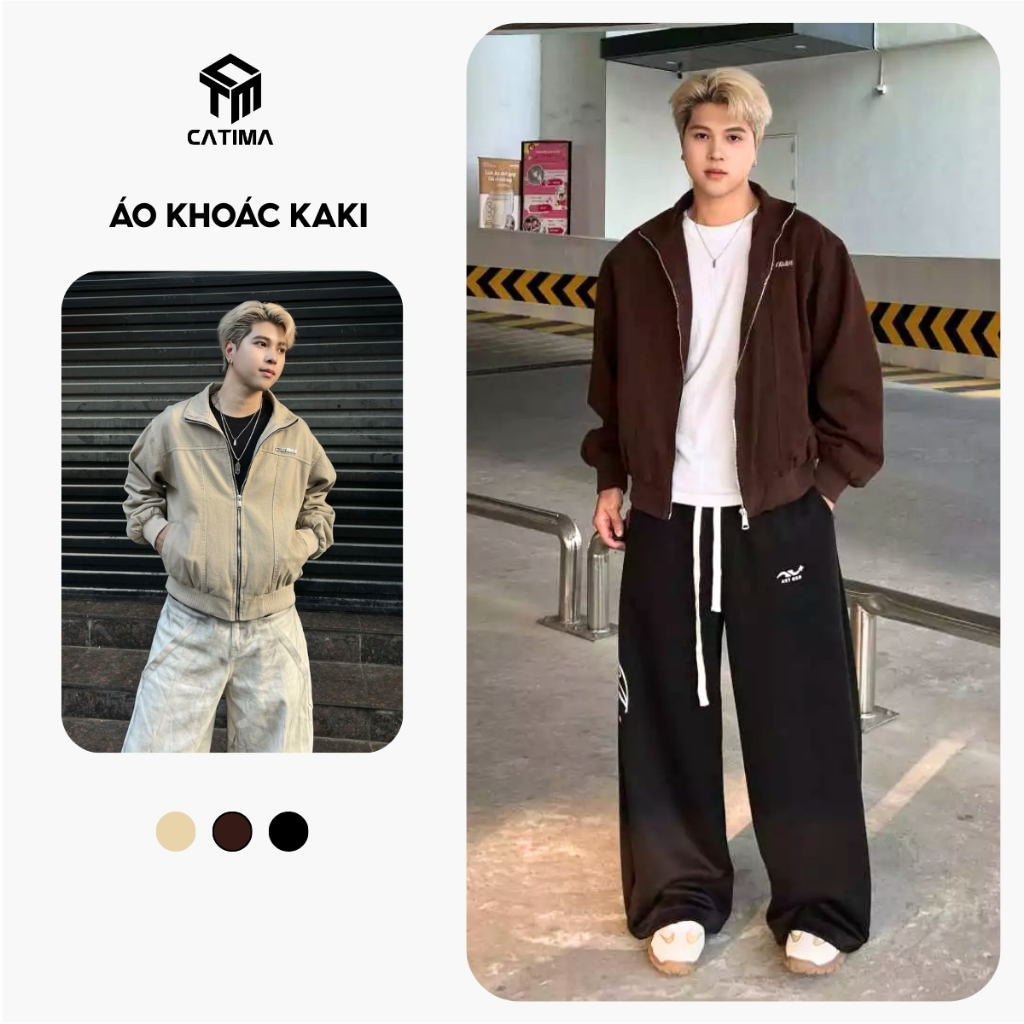 [DEAL MỞ BÁN] Áo Khoác Kaki Form Rộng CATIMA Kaki Jacket 2 Lớp Lót Lụa  Unisex Nam Nữ Ak 52