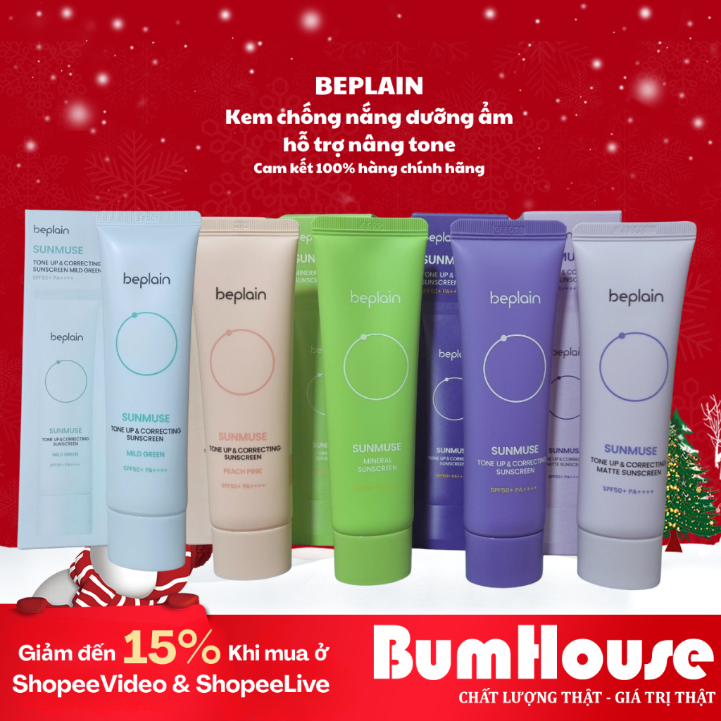 Kem Chống Nắng Beplain Sunmuse Tone Up & Correcting/Peach Pink/ Sunmuse Mineral/ MatteSunscreen SPF50+ 50ml_BumHouse | BigBuy360 - bigbuy360.vn