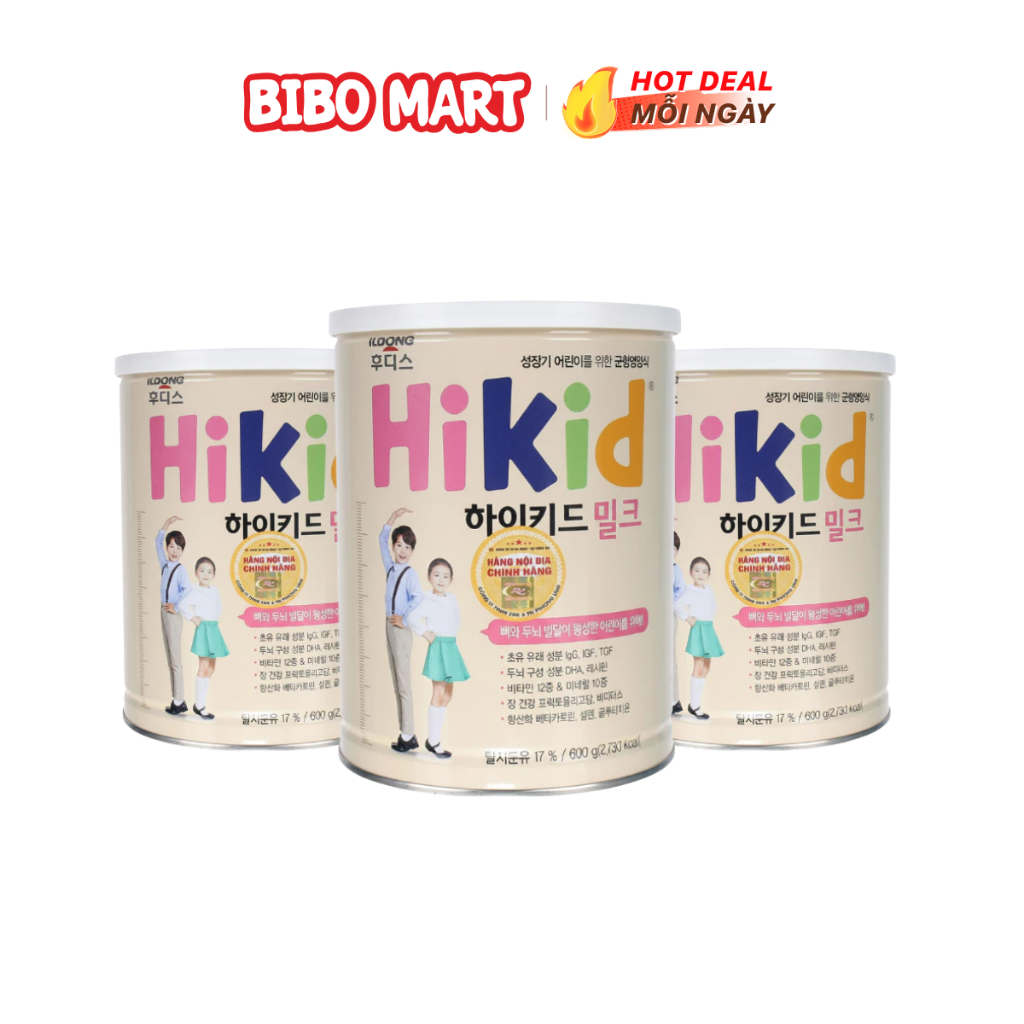 Sữa Hikid Vani Hàn Quốc Chính Hãng Hỗ Trợ Tăng Chiều Cao Cho Bé Tới 9 Tuổi 600g - Bibo Mart