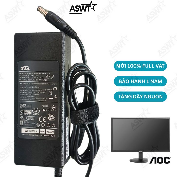 Sạc nguồn màn hình AOC 22V2H 22V2Q 24V2H 24V2Q 27V2H 27V2Q 19V TTA AS , nguồn màn AOC 22" 24" 27" 19