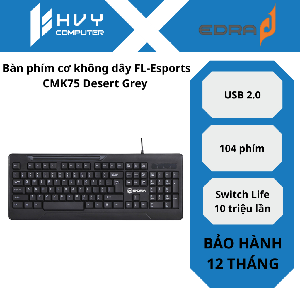 Bàn phím văn phòng EDRA EK501 - Hàng Chính Hãng