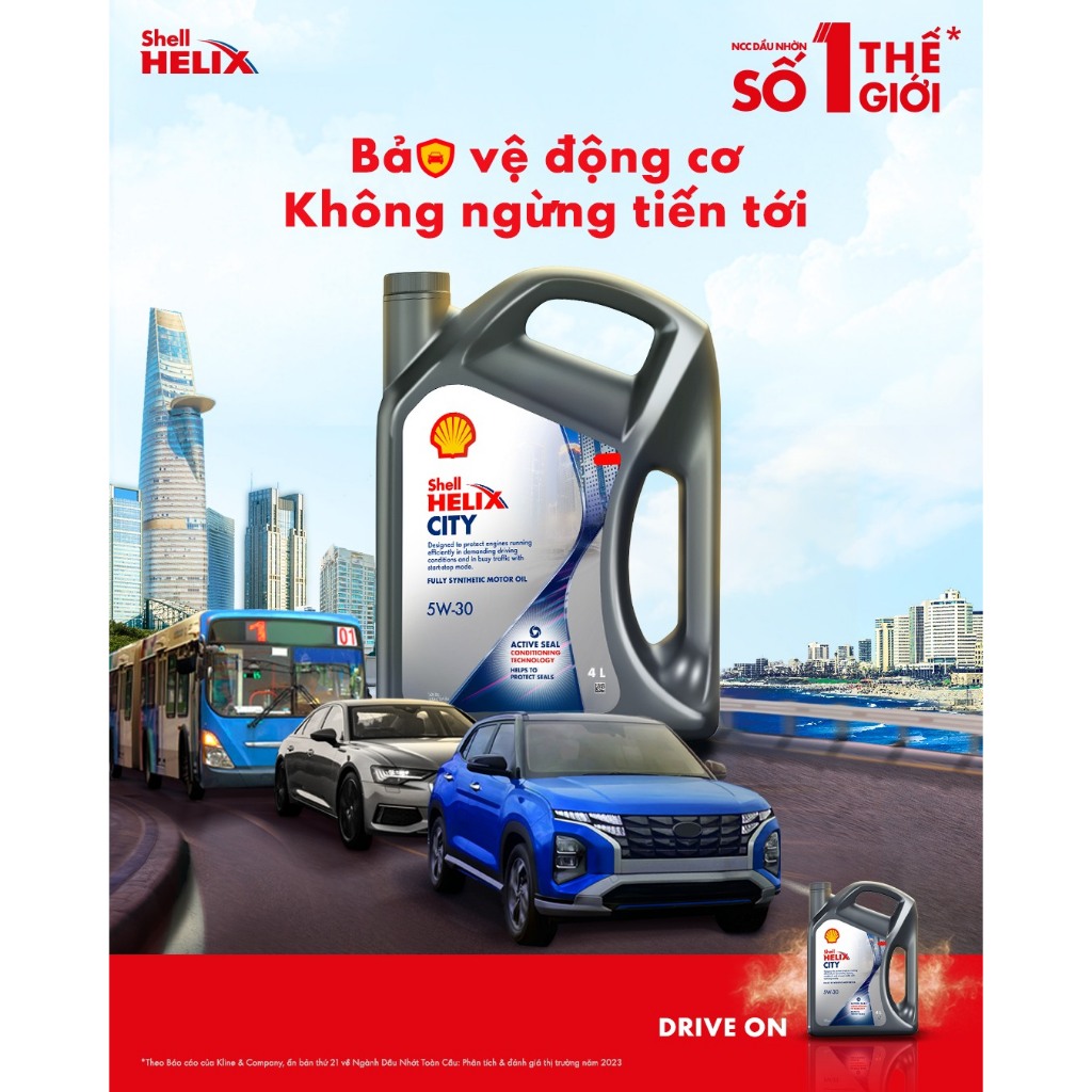 Nhớt Shell Helix City 5W30 – Full Tổng Hợp – API SP / ILSAC GF-6A – Dùng cho ô tô máy xăng