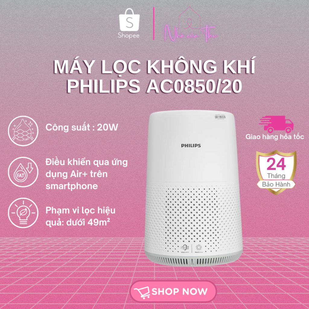 Máy lọc không khí Philips AC0850/20 - Bảo Hành Chính Hãng 24 Tháng