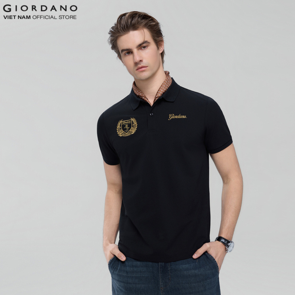 GIORDANO Áo Thun Nam Có Cổ Thêu Horseback Club Polo 01016170