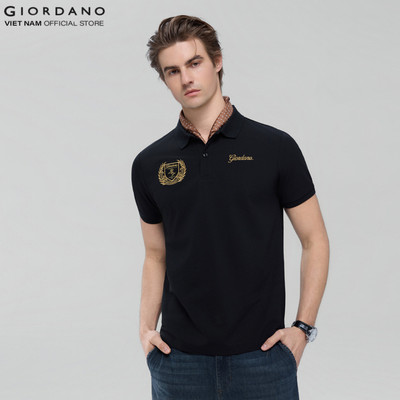 GIORDANO Áo Thun Nam Có Cổ Thêu Horseback Club Polo 01016170