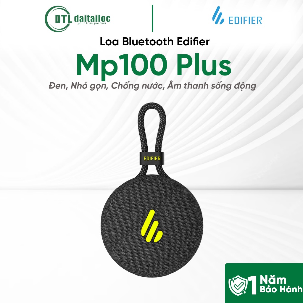 Loa Bluetooth Edifier Mp100 Plus Đen , Nhỏ Gọn, Âm thanh sống động | Chính Hãng | Bảo Hành 12 Tháng