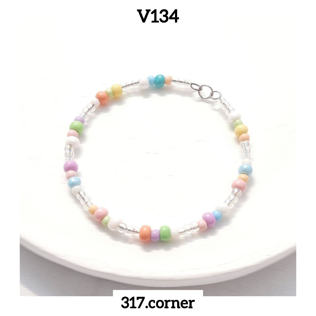 [Hàng đặt trước] Vòng tay hạt cườm phối màu macaron - V134 - 317.corner