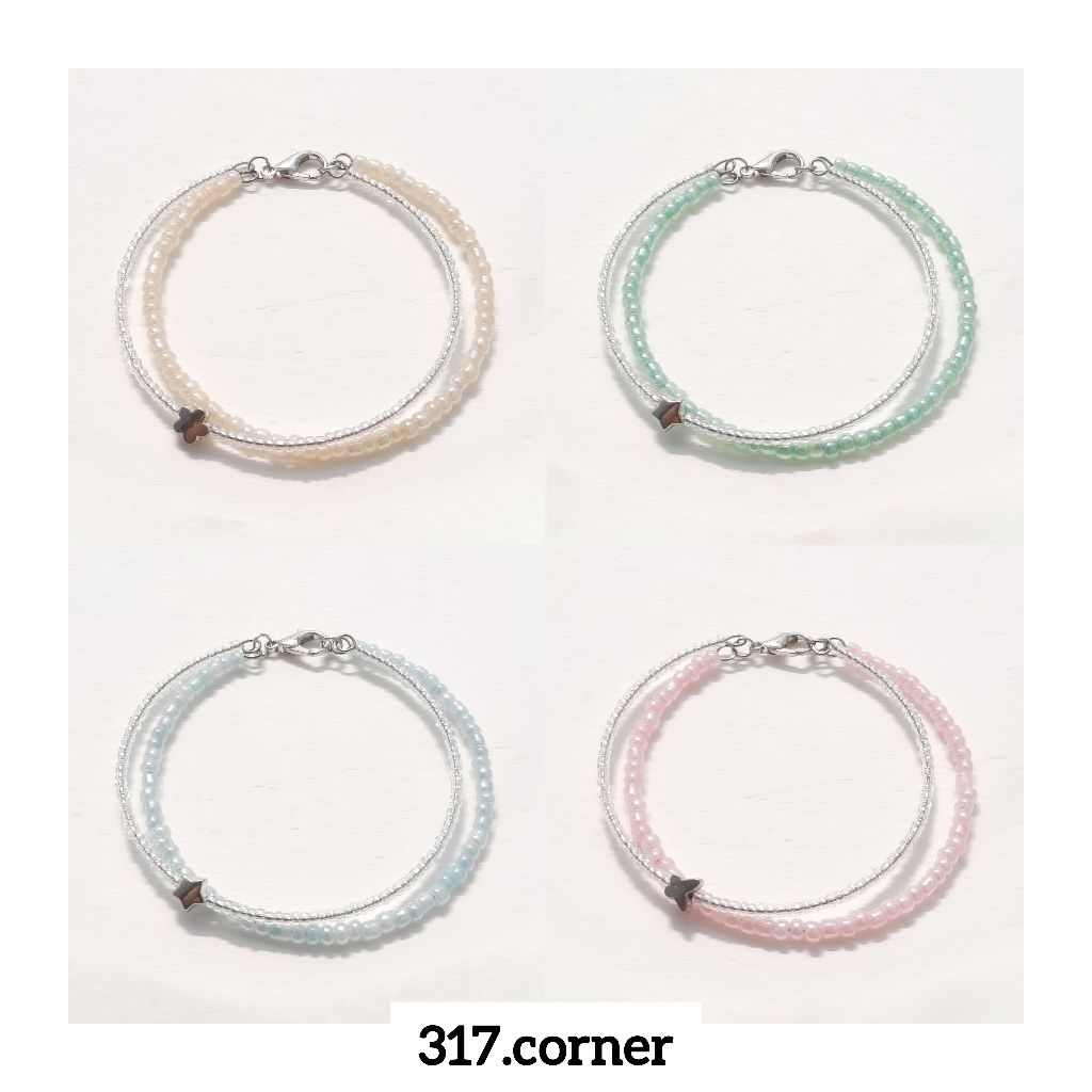 [Hàng đặt trước] Vòng tay 2 lớp hạt cườm phối charm (chọn mẫu) - 317.corner