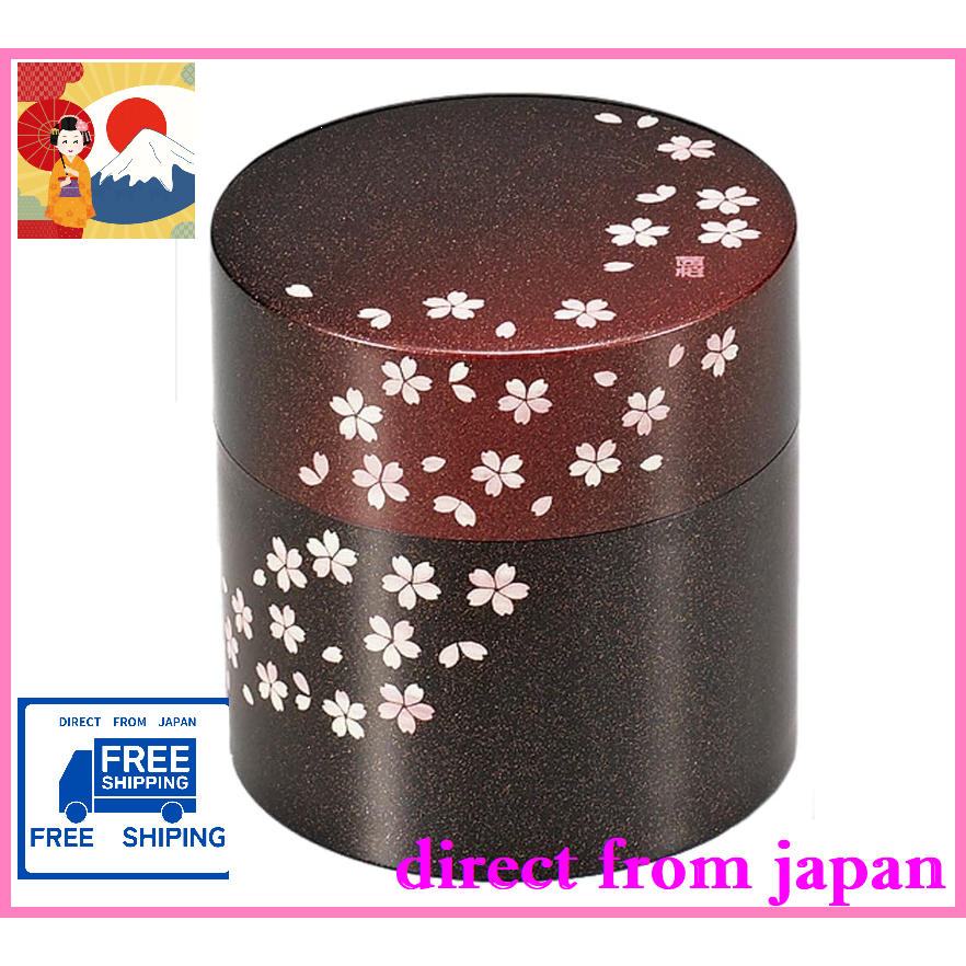 【Direct from Japan】Tatsumiya Tea Canister Akane Sakura Red Size: Approx. φ8.7 H9 56753/350ｍｌ/Japanes