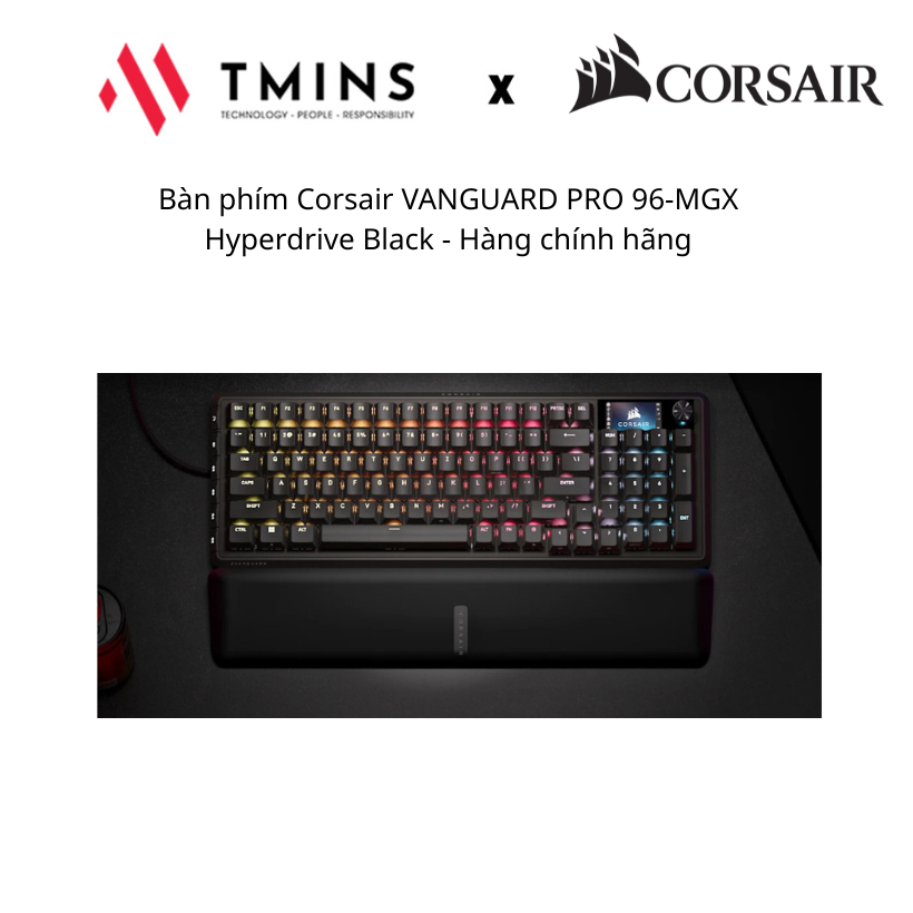 Bàn phím Corsair VANGUARD PRO 96-MGX Hyperdrive Black - Hàng chính hãng