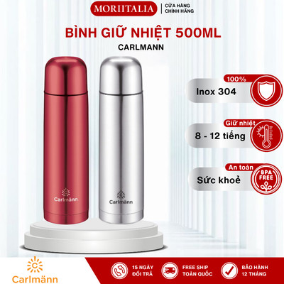 Bình Giữ Nhiệt Carlmann BES551, Dung tích 500ml, Chất liệu Thép không gỉ SUS304, Giữ nhiệt từ 6h-8h