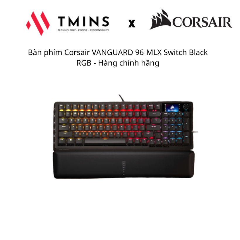 Bàn phím Corsair VANGUARD 96-MLX Switch Black RGB - Hàng chính hãng