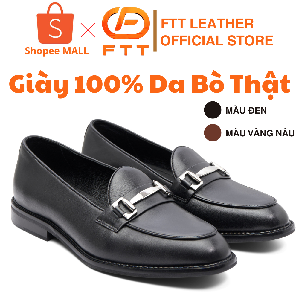 Giày da bò Horsebit Loafer nam chính hãng cao cấp Fttleather, đế phíp bền bỉ chống trơn, trượt