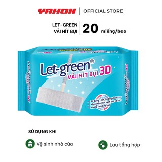 Khăn Vải Hít Bụi 3D LET-GREEN 20 Miếng | Hít Sạch Bụi Mịn, Tóc, Lông Thú Cưng