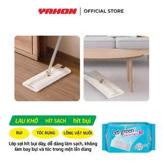 Khăn Vải Hít Bụi 3D LET-GREEN 20 Miếng | Hít Sạch Bụi Mịn, Tóc, Lông Thú Cưng